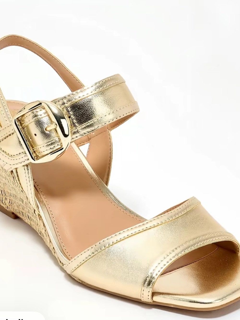 Vince Camuto Gold Metallic Wedge Sandals 9W
